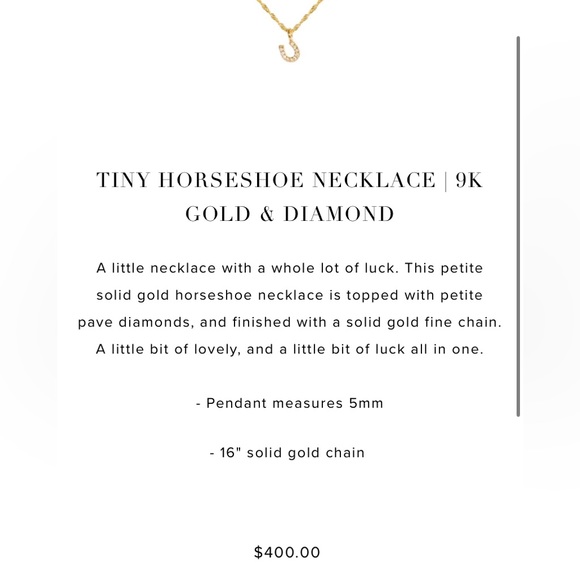 🤠✨ Leah Alexandra Horseshoe Necklace 9k Yellow Gold with Diamonds ✨🤠 - Picture 4 of 4